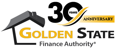 GSFA logo house around letters Golden State Finance Authority